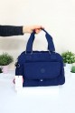 Lacivert Kadın Çapraz Askılı Kol Omuz Çantası Krinkıl Kumaş Çok Gözlü Bölmeli Fermuarlı Astarlı 5320