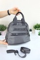 Gri Kadın Çapraz Askılı El Omuz Çantası Su Geçirmez Saten Kumaş Çok Gözlü Fermuarlı Astarlı 5330