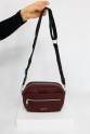 Bordo Küçük Boy Günlük Kadın Çapraz Askılı Postacı Omuz Çantası İthal Saten Kumaş Astarlı 5408