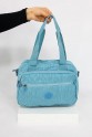Mavi Orta Boy Günlük Kadın Çapraz Askılı Kol Omuz Çantası Su Geçirmez İthal Krinkıl Kumaş 5383