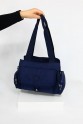 Lacivert Orta Boy Günlük Kadın Çapraz Askılı Omuz Çantası Su Geçirmez İthal Krinkıl Kumaş 5380