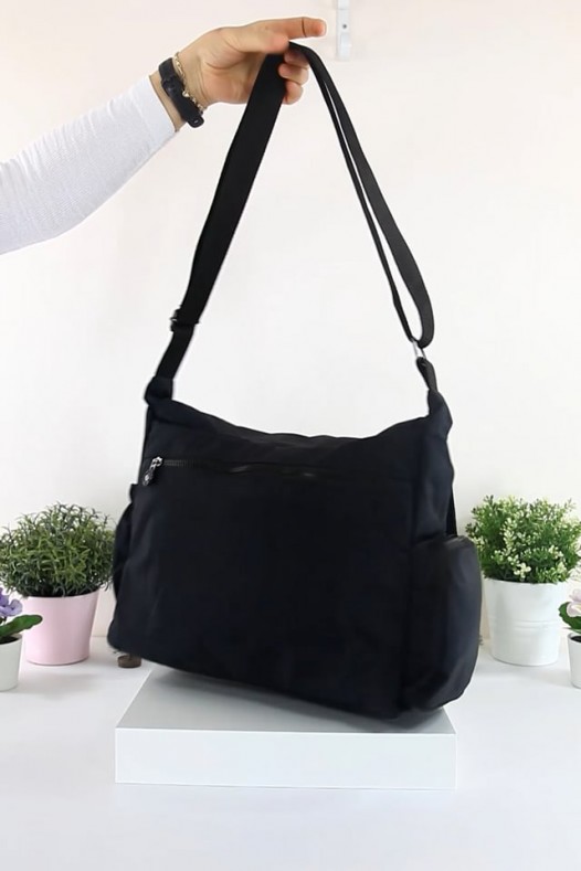 Siyah A4 Laptop Büyük Boy Günlük Kadın Çapraz Askılı Postacı Omuz Çantası Su Geçirmez Krinkıl 5431