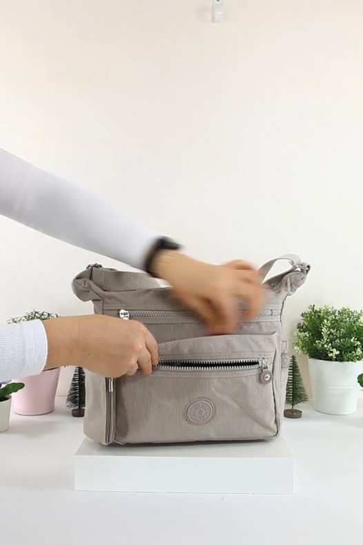 Açık Vizon Orta Boy Günlük Kadın Çapraz Askılı Postacı Omuz Çantası Su Geçirmez Krinkıl 5435