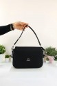 Siyah Orta Boy Günlük Kadın Çapraz Askılı Omuz Çantası İthal Kaliteli Suni Deri Çok Bölmeli 5441