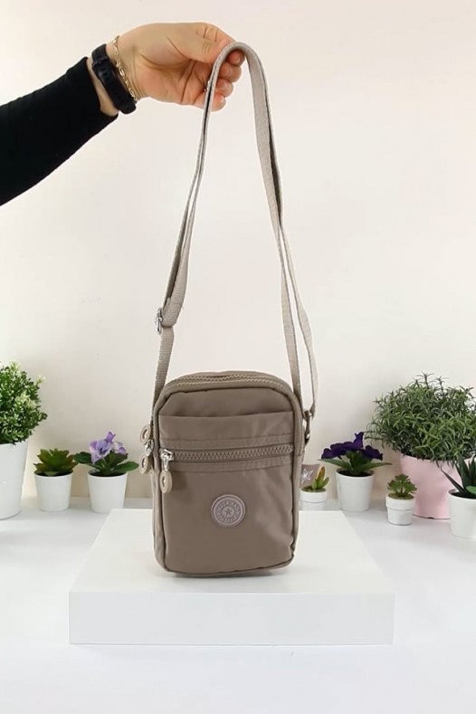 Açık Vizon Orta Boy Günlük Kadın Çapraz Askılı Cüzdan Telefonluk Çanta Su Geçirmez İthal Krinkıl 5444