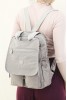 Açık Vizon Kadın El Askılı Sırt Çantası Krinkıl Kumaş Çok Gözlü Bölmeli Fermuarlı İçi Astarlı 5297