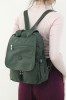 Yeşil Kadın El Askılı Sırt Çantası Krinkıl Kumaş Çok Gözlü Bölmeli Fermuarlı İçi Astarlı 5297