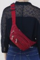 Kırmızı Kadın Bel ve Göğüs Çantası Body Bag Free Bag Krinkıl Kumaş Çok Gözlü Fermuarlı Astarlı 5328