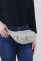 Krem Kadın Bel ve Göğüs Çantası Body Bag Free Bag Krinkıl Kumaş Çok Bölmeli Fermuarlı Astarlı 5328