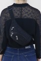 Siyah Kadın Bel ve Göğüs Çantası Body Bag Free Bag Krinkıl Kumaş Çok Bölmeli Fermuarlı Astarlı 5328