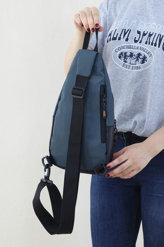 Füme Kadın Göğüs Çantası Su Geçirmez İmperteks Kumaş Çok Gözlü Bölmeli Fermuarlı İçi Astarlı 5334