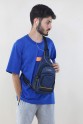 Lacivert Erkek Göğüs Çantası Su Geçirmez İmperteks Kumaş Çok Gözlü Bölmeli Fermuarlı Astarlı 5338E