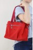 Kırmızı Kadın Çapraz Askılı Kol Omuz Çantası Su Geçirmez İthal Saten Kumaş Çok Gözlü Astarlı 5339