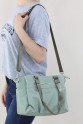 Su Yeşili Kadın Çapraz Askılı Kol Omuz Çantası Su Geçirmez İthal Saten Kumaş Çok Gözlü Astarlı 5339
