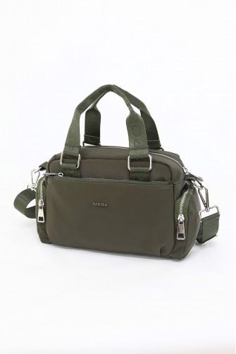 Haki Orta Boy Günlük Kadın Çapraz El Omuz Çantası Su Geçirmez İthal Saten Kumaş Çok Gözlü 5343