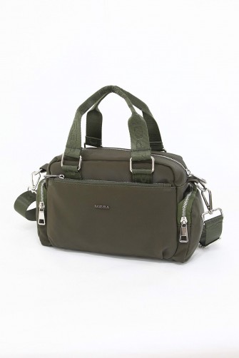 Haki Orta Boy Günlük Kadın Çapraz El Omuz Çantası Su Geçirmez İthal Saten Kumaş Çok Gözlü 5343