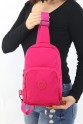 Pembe Orta Boy Kadın Göğüs ve Omuz Çantası Su Geçirmez İthal Krinkıl Kumaş Dört Bölmeli Astarlı 5344