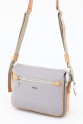 Açık Gri Orta Boy Günlük Kadın Çapraz Askılı Postacı Omuz Çantası Suni Deri Çok Gözlü Astarlı 5350