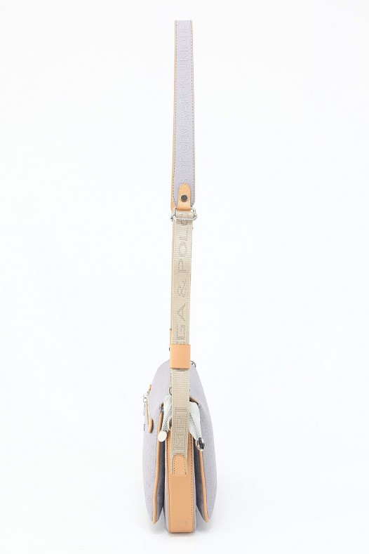 Açık Gri Orta Boy Günlük Kadın Çapraz Askılı Postacı Omuz Çantası Suni Deri Çok Gözlü Astarlı 5350