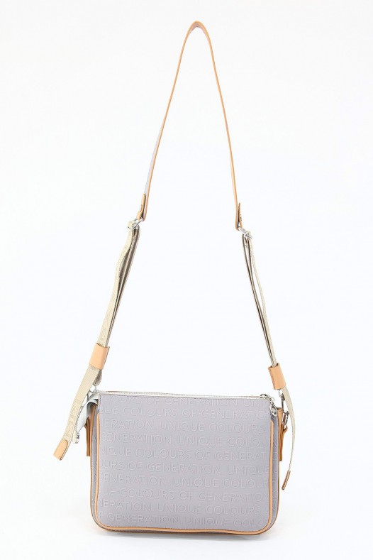 Açık Gri Orta Boy Günlük Kadın Çapraz Askılı Postacı Omuz Çantası Suni Deri Çok Gözlü Astarlı 5350