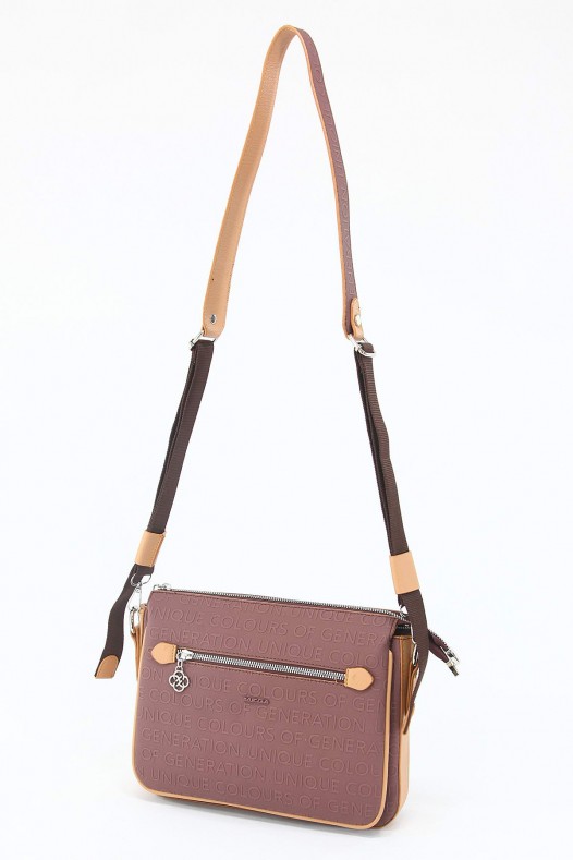 Mürdüm Orta Boy Günlük Kadın Çapraz Askılı Postacı Omuz Çantası Suni Deri Çok Gözlü Astarlı 5350