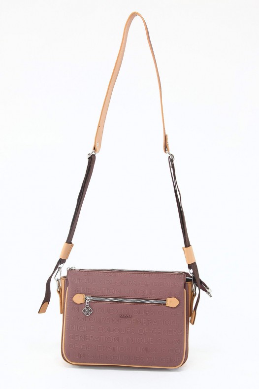 Mürdüm Orta Boy Günlük Kadın Çapraz Askılı Postacı Omuz Çantası Suni Deri Çok Gözlü Astarlı 5350