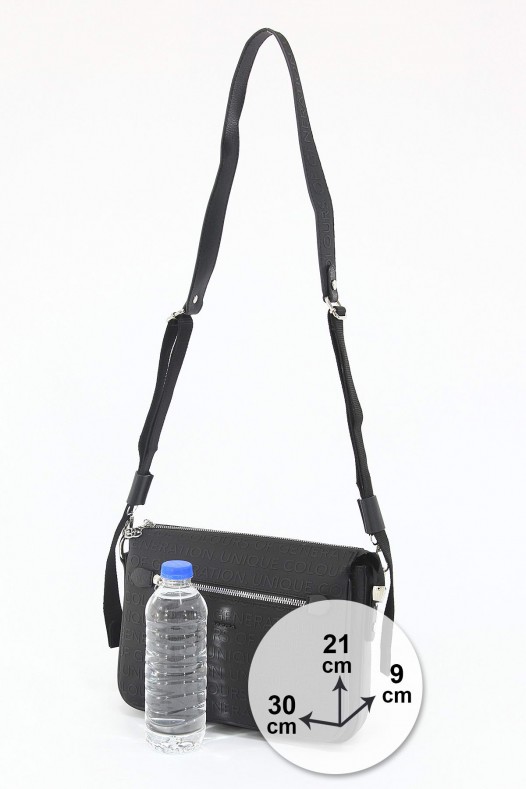 Siyah Orta Boy Günlük Kadın Çapraz Askılı Postacı Omuz Çantası Suni Deri Çok Gözlü Astarlı 5350