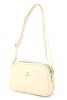 Krem Orta Boy Günlük Kadın Çapraz Askılı Omuz Çantası Suni Deri Üç Bölmeli Fermuarlı Astarlı 5355