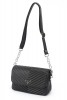 Siyah Orta Boy Günlük Kadın Çapraz Askılı Omuz Çantası İthal Suni Deri Çok Gözlü Astarlı 5356