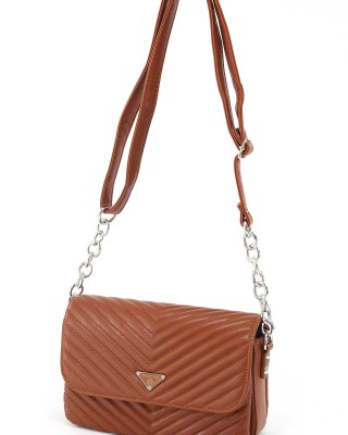 Taba Orta Boy Günlük Kadın Çapraz Askılı Omuz Çantası İthal Suni Deri Çok Gözlü Astarlı 5356