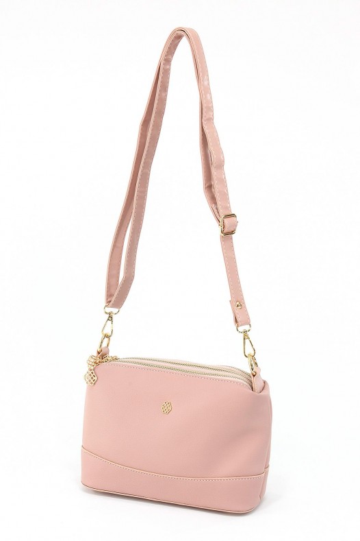 Pudra Orta Boy Günlük Kadın Çapraz Askılı Kol Omuz Çantası İthal Kaliteli Suni Deri Çok Gözlü 5357