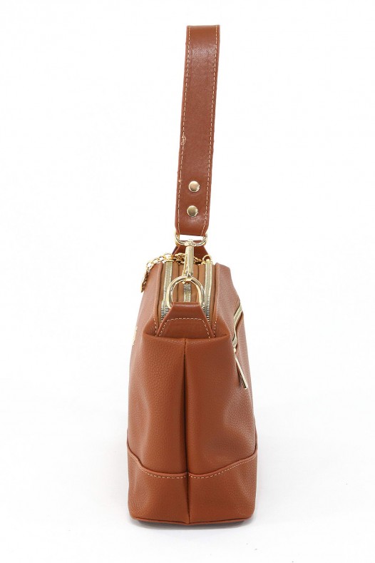 Taba Orta Boy Günlük Kadın Çapraz Askılı Kol Omuz Çantası İthal Kaliteli Suni Deri Çok Gözlü 5357