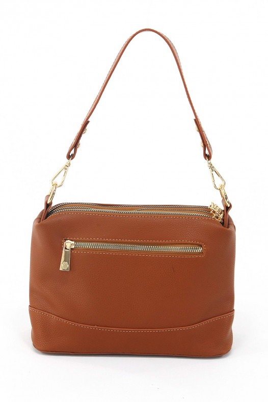 Taba Orta Boy Günlük Kadın Çapraz Askılı Kol Omuz Çantası İthal Kaliteli Suni Deri Çok Gözlü 5357