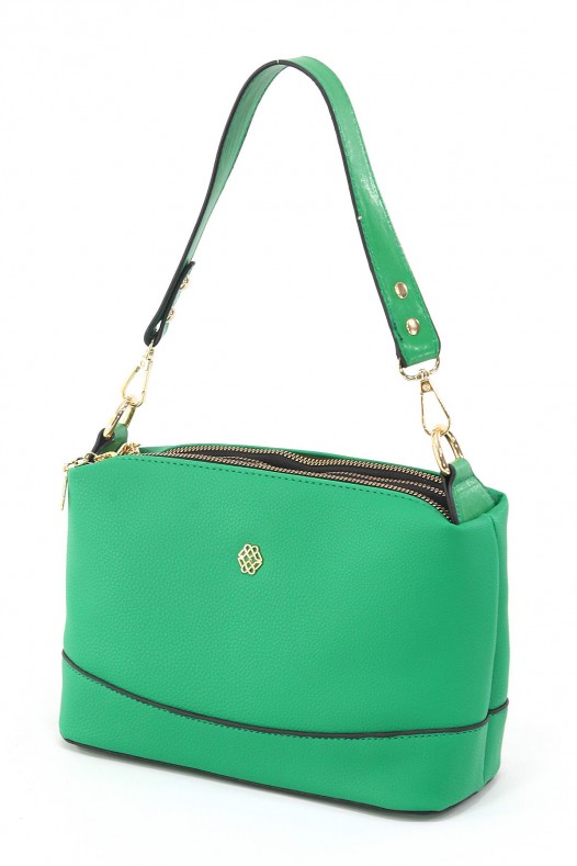 Yeşil Orta Boy Günlük Kadın Çapraz Askılı Kol Omuz Çantası İthal Kaliteli Suni Deri Çok Gözlü 5357