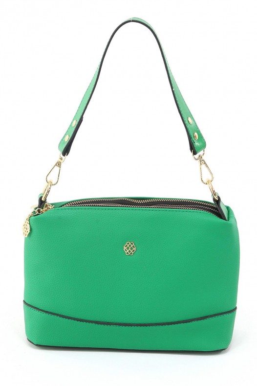 Yeşil Orta Boy Günlük Kadın Çapraz Askılı Kol Omuz Çantası İthal Kaliteli Suni Deri Çok Gözlü 5357