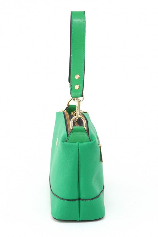 Yeşil Orta Boy Günlük Kadın Çapraz Askılı Kol Omuz Çantası İthal Kaliteli Suni Deri Çok Gözlü 5357