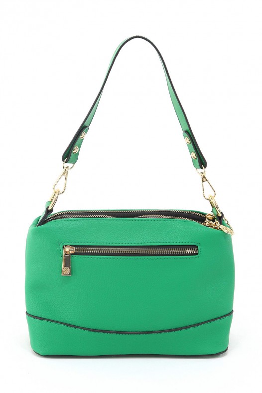 Yeşil Orta Boy Günlük Kadın Çapraz Askılı Kol Omuz Çantası İthal Kaliteli Suni Deri Çok Gözlü 5357