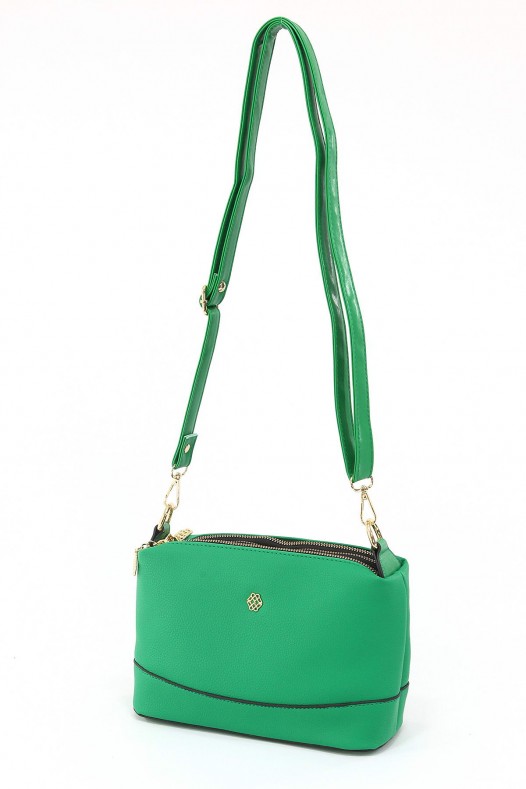 Yeşil Orta Boy Günlük Kadın Çapraz Askılı Kol Omuz Çantası İthal Kaliteli Suni Deri Çok Gözlü 5357