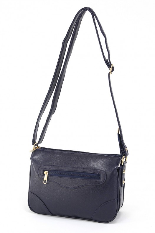 Lacivert Orta Boy Günlük Kadın Çapraz Omuz Çantası İthal Kaliteli Suni Deri Çok Gözlü Astarlı 5358