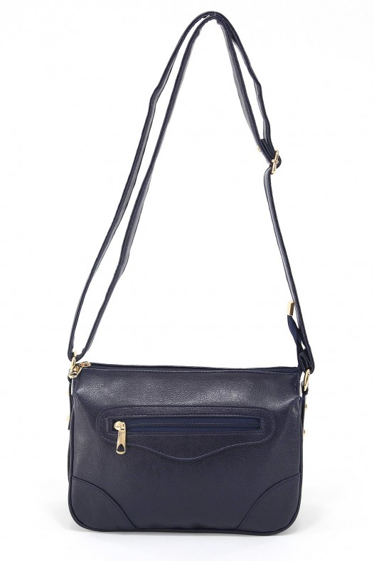 Lacivert Orta Boy Günlük Kadın Çapraz Omuz Çantası İthal Kaliteli Suni Deri Çok Gözlü Astarlı 5358