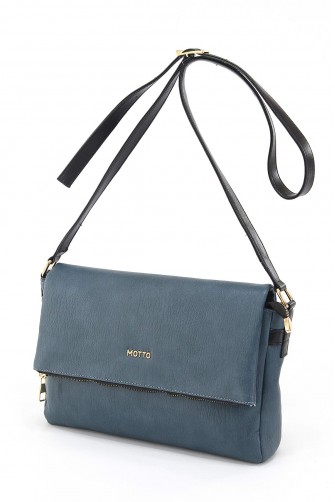 Lacivert Orta Boy Günlük Kadın Çapraz Askılı Postacı Omuz Çantası Suni Deri Üç Gözlü Astarlı 5360