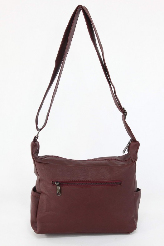 Bordo Orta Boy Günlük Kadın Çapraz Askılı Postacı Omuz Çantası İthal Kaliteli Suni Deri Astarlı 5374
