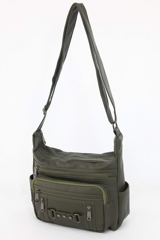 Yeşil Orta Boy Günlük Kadın Çapraz Askılı Postacı Omuz Çantası İthal Kaliteli Suni Deri Astarlı 5374