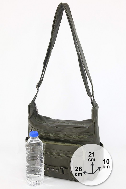 Yeşil Orta Boy Günlük Kadın Çapraz Askılı Postacı Omuz Çantası İthal Kaliteli Suni Deri Astarlı 5374