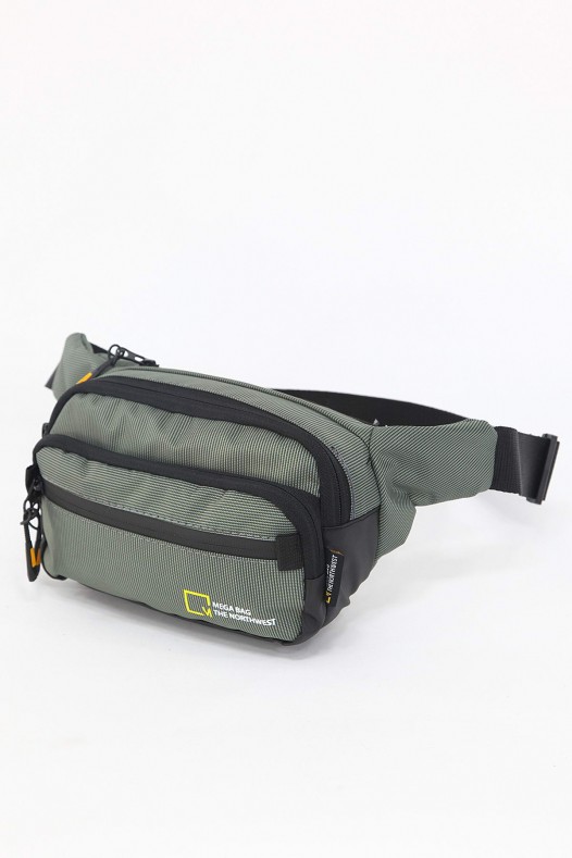 Gri Orta Boy Günlük Unisex Kadın Erkek Bel Çantası Su Geçirmez İmperteks Kumaş Astarlı 5376