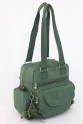 Yeşil Orta Boy Günlük Kadın Çapraz Askılı Kol Omuz Çantası Su Geçirmez İthal Krinkıl Kumaş 5377