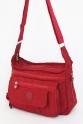 Kırmızı Orta Boy Günlük Kadın Çapraz Postacı Omuz Çantası Su Geçirmez İthal Krinkıl Kumaş 5378