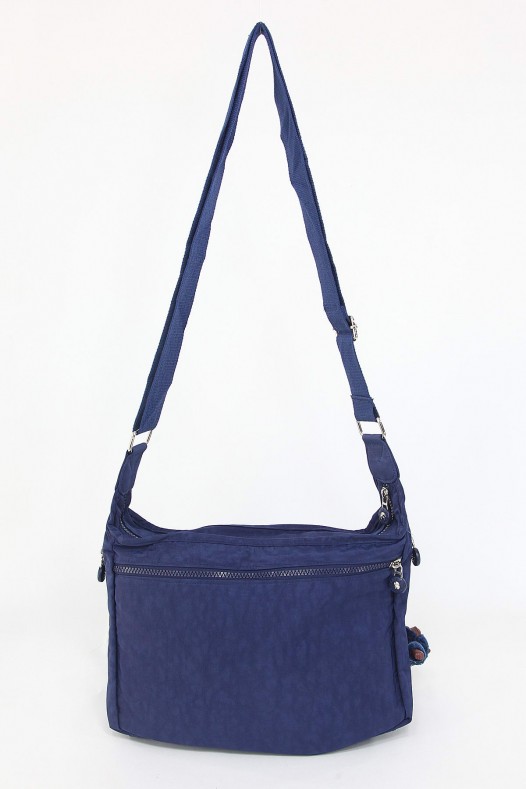 Lacivert Orta Boy Günlük Kadın Çapraz Askı Postacı Omuz Çantası Su Geçirmez İthal Krinkıl Kumaş 5378