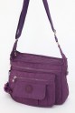 Mor Orta Boy Günlük Kadın Çapraz Askılı Postacı Omuz Çantası Su Geçirmez İthal Krinkıl Kumaş 5378