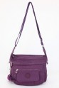 Mor Orta Boy Günlük Kadın Çapraz Askılı Postacı Omuz Çantası Su Geçirmez İthal Krinkıl Kumaş 5378